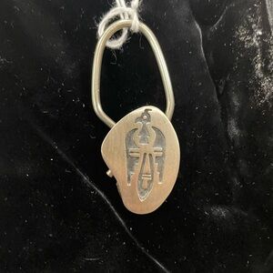 Vintage Silver Keychain with Southwest Engraved Design